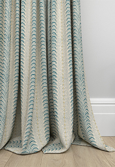 Land & Shore Fintra Stripe, Teal - Made to Measure Curtains